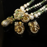 Medieval jewelry set Baroque water drop court style elegant vintage sweater chain pearl earrings
