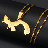 Anniyo Panama Map Pendant Necklaces for Women Girls Gold Plated Panamanian Maps Jewelry #011621