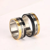 Male Finger Fashion Calendar Rotatable Anxiety Ring Men's Time Week Date Numerals Black Spinner Rings For Men Treatment Fidget