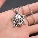 Trendy Retro Crow Prairie Wolf Double Sided Viking Tomahawk Pendant Necklace Charm Men's Necklace Metal Accessorie Party Jewelry