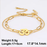 Dawapara Aum Om Ohm Sanskrit Symbol Anklets Bracelet Hindu Yoga Ankle Chain Bracelets Stainless Steel Spiritual Jewelry