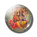 Lakshmi Gold 30 MM Fridge Magnet Shiva Amulet India Goddess of Wealth Glass Dome Magnetic Refrigerator Stickers Home Decoration