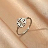 Kinitial 12 Zodiac Libra Rings For Women Stainless Steel Jewelry Constellation Dainty Ring