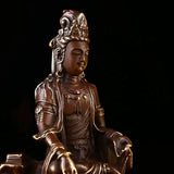 Feng Shui Copper Lucky Guanyin Ornaments Home Office Small Offering Buddha Statue Bodhisattva Decor