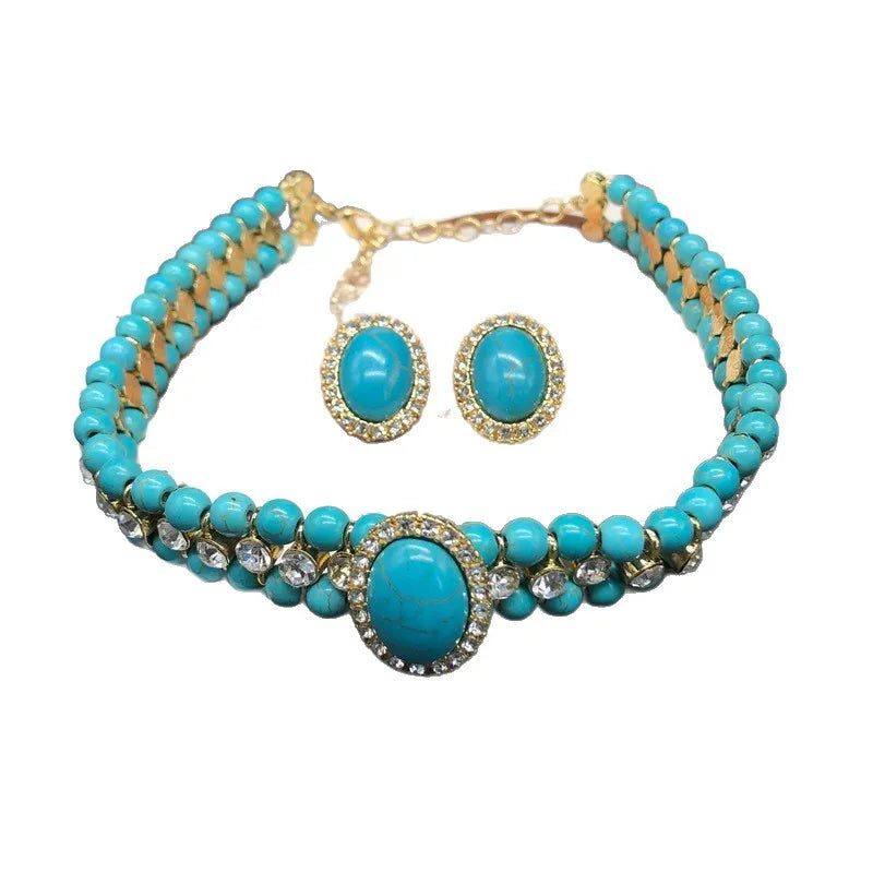 アート・デザイン・音楽 Turquoise Jewelry Vintage Zuni Turquoise Cluster Bracelet - Hoel's Indian Shop