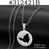 Anniyo Sint Maarten and Saint-Martin Island Pendant Necklaces for Women Men Saint Martin SXM Jewellery Stainless Steel #312421