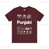 Punjabi Ingredients-Punjabi Shirt Desi Tee Funny Indian Gift Unisex Cotton T-Shirt Gift for Punjabi Desi Apparel Punjabi Pride