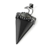 Crystal Triangle Moon Stone Pendants For Women Natural Amethyst Rose Quartz Labradorite Agate Stone Pendant Vingate Jewellery
