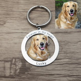 Custom Photo Engraved Keychain Personalised Picture Keyring Personalized Memorial Key Chain Your Dog Pet Portrait Customize Gift