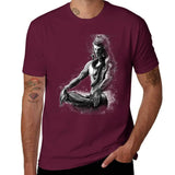 Majestic lord Shiva in Eternal meditation - Black and white T-Shirt custom shirt tops anime summer tops luxury clothes men