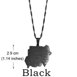 Anniyo Republic of the Sudan Map and Cities Pendant Necklace North Sudan Jewelry @214521