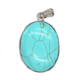Natural Crystal Oval Shape Stone Pendants For Women Amethyst Rose Quartz Lapis Lazuli Labradorite Gemstone Pendant Jewellery
