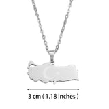 Anniyo Turkey Map Flag Pendant Necklace for Women Men Turks Jewelry #012021