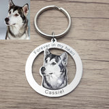 Custom Photo Engraved Keychain Personalised Picture Keyring Personalized Memorial Key Chain Your Dog Pet Portrait Customize Gift