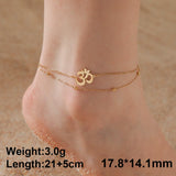 Dawapara Aum Om Ohm Sanskrit Symbol Anklets Bracelet Hindu Yoga Ankle Chain Bracelets Stainless Steel Spiritual Jewelry