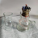 1 Retro Kerosene Candle Holder Windproof Oil Lamp with Glass Cover, Suitable for Emergency Lighting and Indoor Decoration