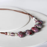 Cobblestone Shape Ceramic bohemia bead necklace Pendant vintage necklaces Classic style Jewelry #GY517