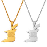 Anniyo Trinidad and Tobago Map Flag Pendant and Necklace Gold Color Trendy Jewelry @000421