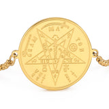 EUEAVAN Wicca Tetragrammaton Pentacle Bracelet Stainless Steel Magical Solomon Seal Pentagram Protection Sacred Amulet Jewelry