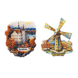 Europe Poland Krakow Warsaw 3D Fridge Magnets Tourism Souvenir Refrigerator Magnets Sticker Collection Handicraft Decoration