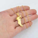 Anniyo The Kingdom of Bahrain Map Pendant Chain Necklaces Jewelry #322501