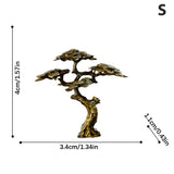 1Pc Brass Mini Welcome Pine Figurine Tree Miniature Landscape Small Bonsai Tree Statues Decorations Accessories