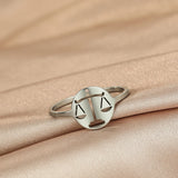 Kinitial 12 Zodiac Libra Rings For Women Stainless Steel Jewelry Constellation Dainty Ring