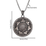 Retro Fashion Seven Angels Magic Circle Solomon's Seal Necklace Pendant Men's Lucky Amulet Jewelry