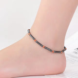 Weight Loss Slimming Anklet Bracelet Magnetic Therapy Colorful Gallstone Hematite Chain Stimulating Acupoints Slim Fat Bracelet