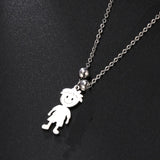 Personalized Boy Girl Necklace Custom Chain Name Mother Father Day Kid Family Gift For Women Men Stainless Steel Pendant Jewelry