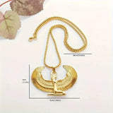 Ancient Egyptian Goddess Spread Wings Pendant Necklace Women Fashion Hip Hop Punk Amulet Jewelry Gift