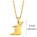 Anniyo Trinidad and Tobago Map Heart Pendant Necklace Gold Color Jewelry @245521