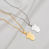 Anniyo Russia Chechnya Pendant Necklaces for Women Girls Stainless Steel Jewelry #519762