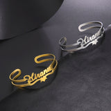 Name Custom Bangle Personalized Bracelet Family Cuff Kid Boy Gift For Men Father Women Couple Gold Color Stainless Steel Jewelry