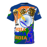 India Flag Print T-shirt Men's Clothing Crewneck Short Sleeve T Shirts 3D Print Elephant Pattern Street Fashion Trend New Tee