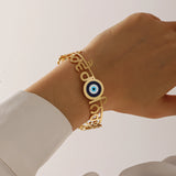 Punjabi Sikhism Devil's Eye Bracelet  18K Stainless Steel Ice Crystal Zirconia Bracelet Gift Unique Symbol Religious Jewelry