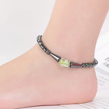 Weight Loss Slimming Anklet Bracelet Magnetic Therapy Colorful Gallstone Hematite Chain Stimulating Acupoints Slim Fat Bracelet