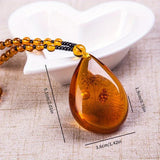 1pcs Amber Flotation Brine Beeswax Bead Necklace Honey Brazilian Amber Necklace Endant Handmade Ethnic Style Pendant Ornament