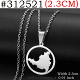 Anniyo Sint Maarten and Saint-Martin Island Pendant Necklaces for Women Men Saint Martin SXM Jewellery Stainless Steel #312421