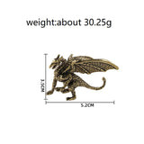Solid Brass pterosaur Dragon Small Statue Desktop Ornament Chinese Mythical Beast Figurines Retro Home Feng Shui Decoration