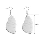 Anniyo ST. Vincent Map With City Name Earrings Gold Color Saint Vincent Maps Jewelry #121321E