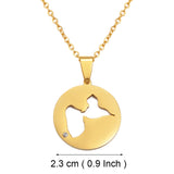 Anniyo Round Guadeloupe Map With Rhinestone Pendants Necklaces for Women Jewelry France Guadeloupe Maps @335121