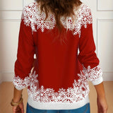 2024 Christmas Series Women’s Autumn and Winter Casual Fashion Printed Long Sleeve Round Neck Pullover Large Size Sweatshirt