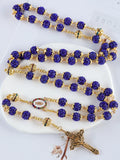 2025New Vintage Catholic 10mm 59 Crystal Rhinestone Beads Cross Necklace