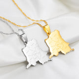 Anniyo the Congo Map With Cities Name Pendant Chain Necklaces DRC Kinshasa Jewelry Congolese  #271321
