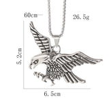 1pc Zinc Alloy Eagle Necklace Punk Style Metal Animal Necklace Fashion Men Women Jewelry Amulet Statement Jewelry Party Gift