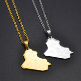 Anniyo Republic Of Iraq Map With Cities Name Pendant Necklaces Jewelry Charms Map Of Iraq Chain @324101