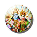 Lakshmi Gold 30 MM Fridge Magnet Shiva Amulet India Goddess of Wealth Glass Dome Magnetic Refrigerator Stickers Home Decoration