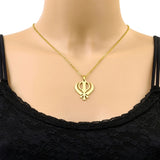 Sikh Culture Symbol Necklace Stainless Steel Clavicle Chain Religious Metal Neckchain Stylish Accessory for Daily Wear