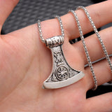 Trendy Retro Crow Prairie Wolf Double Sided Viking Tomahawk Pendant Necklace Charm Men's Necklace Metal Accessorie Party Jewelry